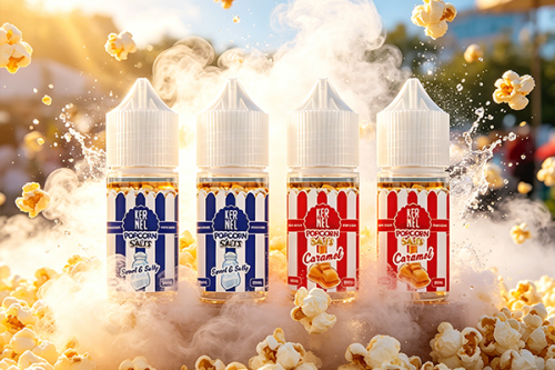 Kernel Popcorn美式爆米花煙油，復刻了經典電影院爆米花的濃郁香氣，以優質玉米粒為基底，調和出綿柔黃油的厚重奶香味，尾調還帶著淡淡的焦糖甜潤，還原了剛出爐爆米花的酥脆香甜感。入口醇厚不膩，擊發味蕾的懷舊氣息，完美適配VAPE體驗，是爆米花愛好者不容錯過的特色風味煙油，每一口都能感受到美式休閒零食的治癒煙火氣。